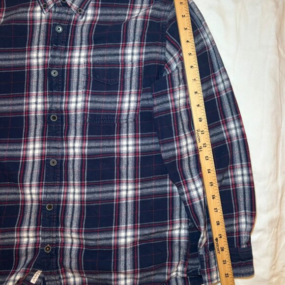 Weatherproof Vintage Men's Plaid Button Down Flannel Shirt Size Large Blue/Red - Picture 7 of 8